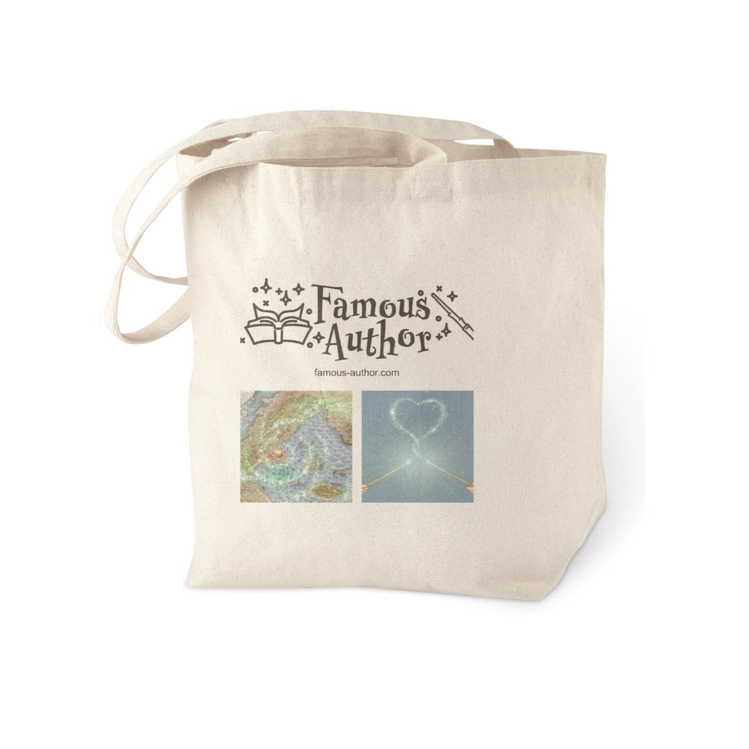 Famous Author Cotton Bag with Logo and Illustrations 15" x 18"