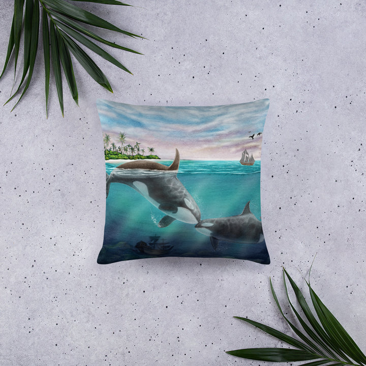 Square Pillow - Whales