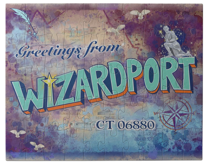 🧩 “Greetings from Wizardport, CT 06880” Family Fun Jigsaw Puzzle 🧩