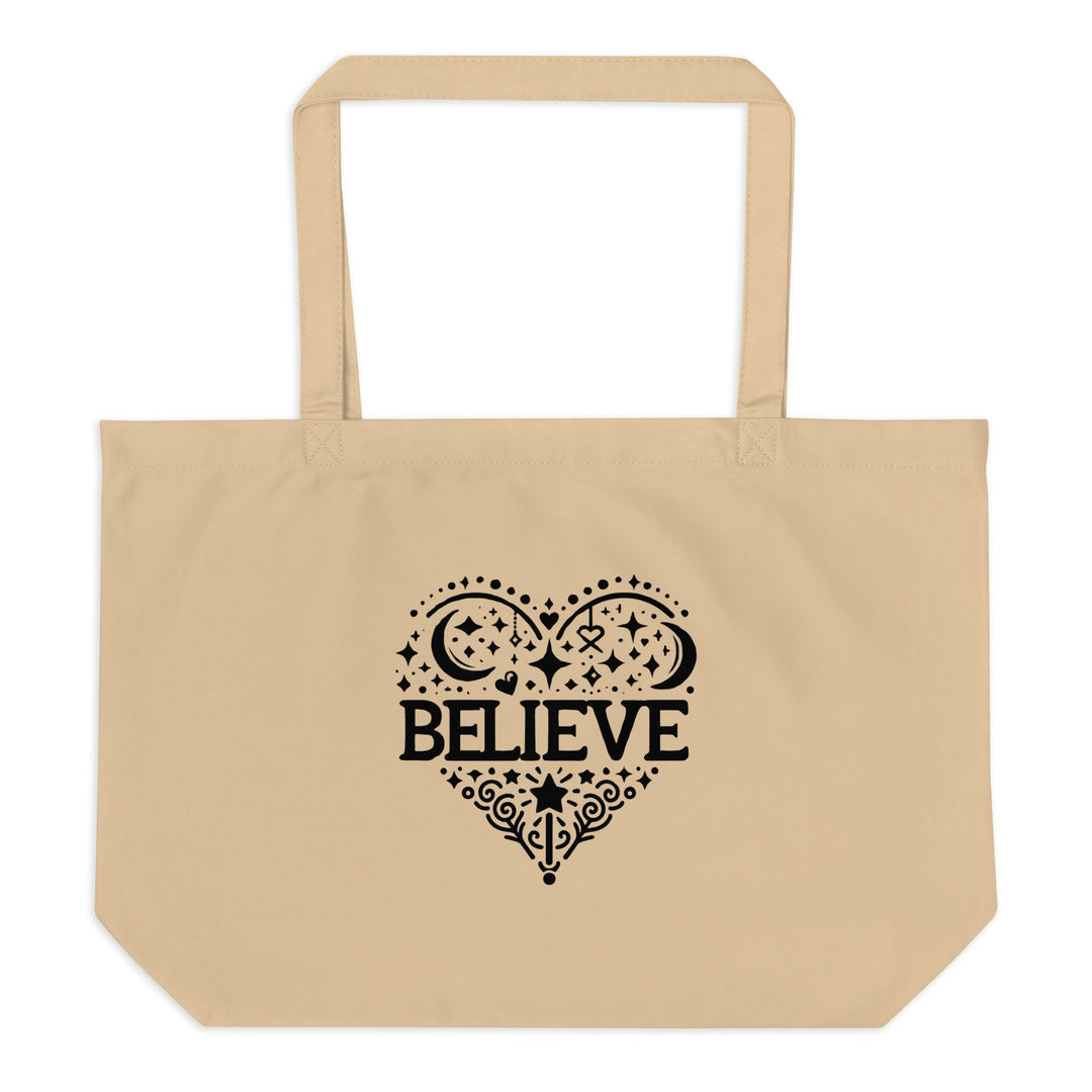 Large Organic Tote Bag - Believe