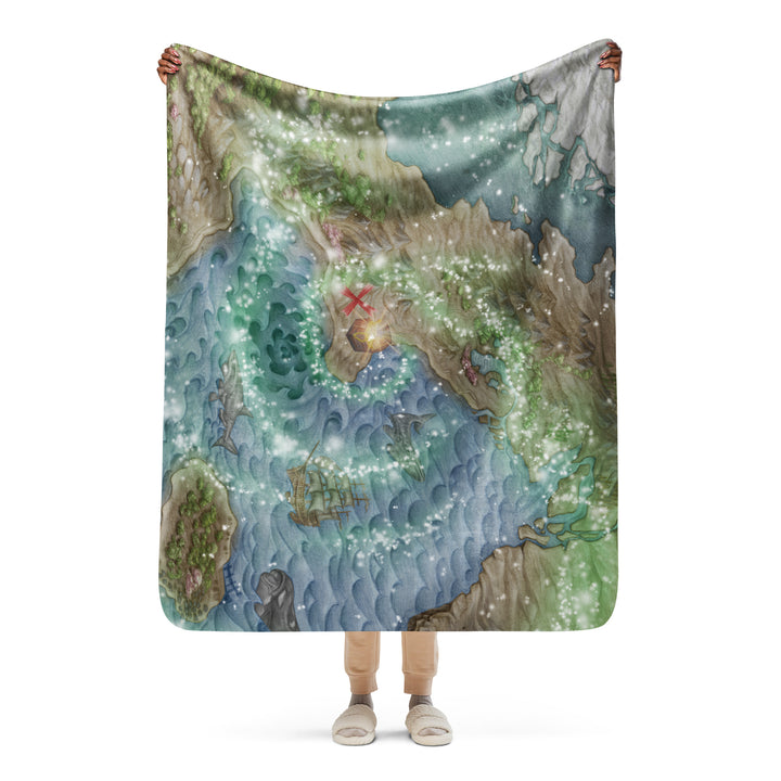 Cozy Sherpa Blanket - Treasure Map