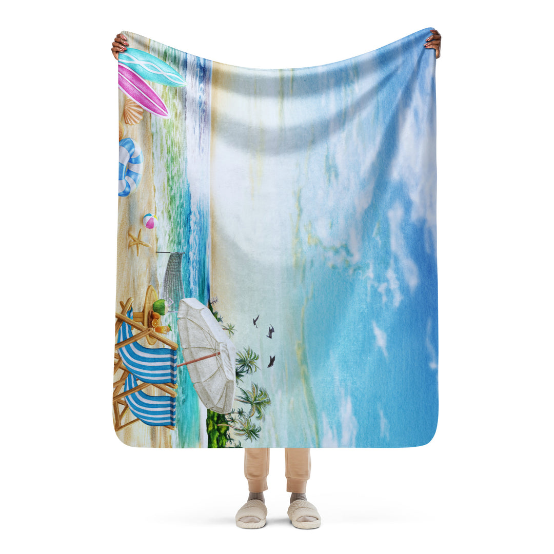 Cozy Sherpa Blanket - Beach Party