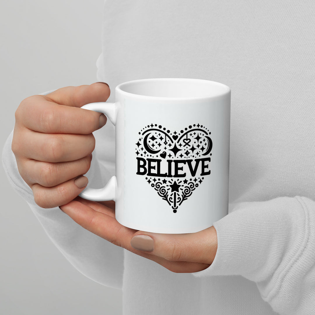 White Glossy Mug - Believe