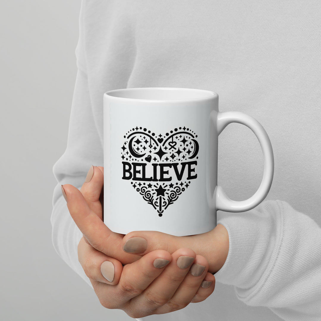 White Glossy Mug - Believe