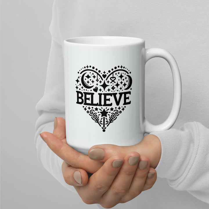 White Glossy Mug - Believe