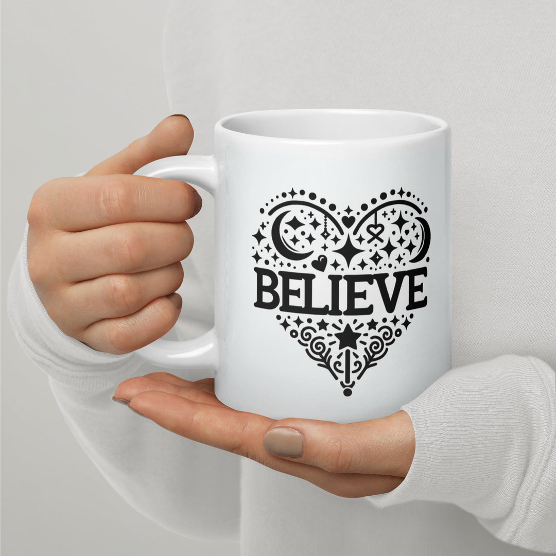 White Glossy Mug - Believe